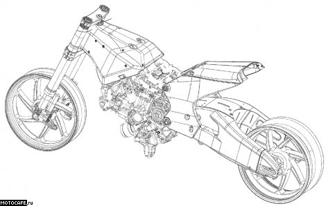 Ducati патентует безрамный дизайн мотоцикла