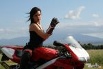 Девушка и Cagiva Mito 125