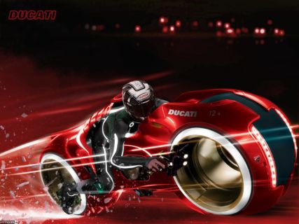 Фанатский рисунок – светоцикл Ducati TRON