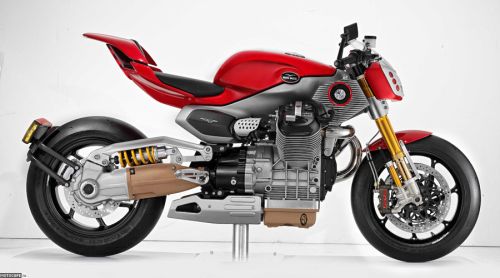 Радикальные концепты Moto Guzzi V12 позируют в студии