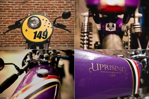 Пурпурный Uprising 149 на базе 1974 Honda CB 125