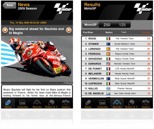 MotoGP Apple iPhone application 